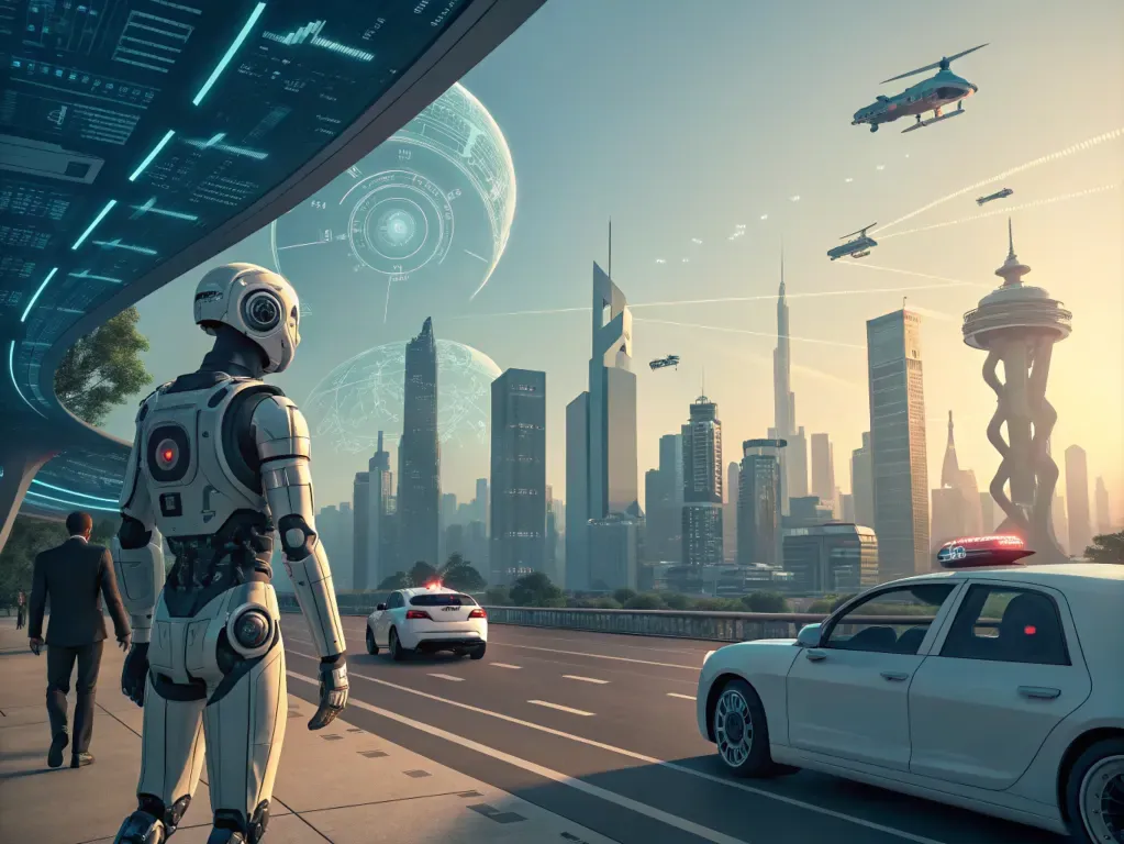 The future of Generative AI - robots and advanced transportation vehicles.